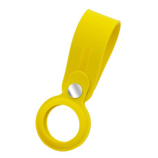 Силиконовый чехол брелок ArmorStandart Silicone Loop for AirTag with Button, Yellow (ARM58926)