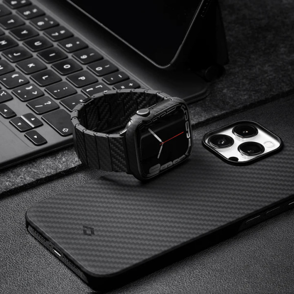 Чехол накладка Pitaka Air Case Black/Grey for Apple Watch 9/8/7 45mm (KW2002A)