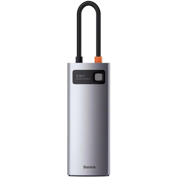 Мультипортовий адаптер Baseus 5in1 Metal Gleam 5-Port Type-C HUB Adapter Type-C to USB3.0*3, PD*1, HDMI Gray