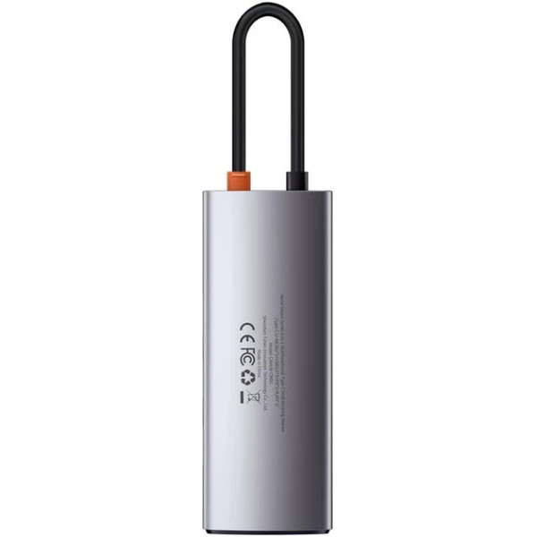 Мультипортовий адаптер Baseus 5in1 Metal Gleam 5-Port Type-C HUB Adapter Type-C to USB3.0*3, PD*1, HDMI Gray