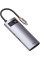 Мультипортовий адаптер Baseus 5in1 Metal Gleam 5-Port Type-C HUB Adapter Type-C to USB3.0*3, PD*1, HDMI Gray