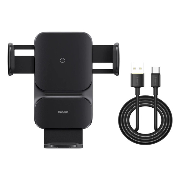 Автомобільний тримач Baseus Wisdom Auto Alignment (suction base) Wireless Charger, Black