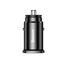 Автомобильное зарядное устройство Baseus Square Metal PD 3.0 QC 4.0+ 30W USB + Type-C, Black