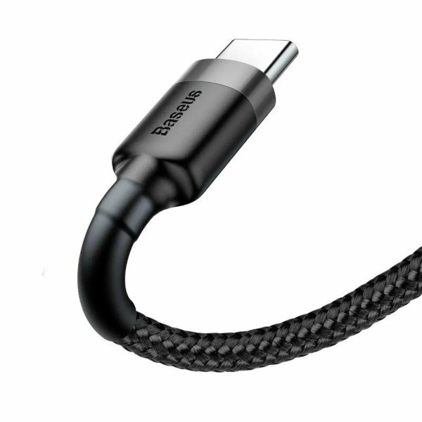 Кабель Baseus Cafule Cable USB to Type-C 3A 1m, Gray/Black