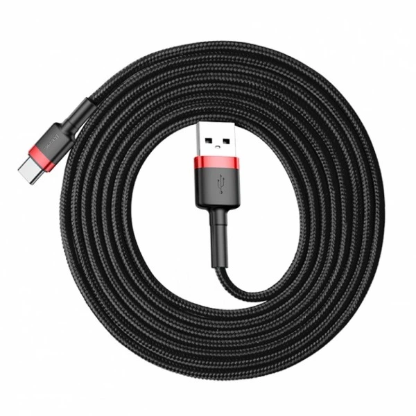 Кабель Baseus Cafule Cable USB to Type-C 3A 1m, Red/Black