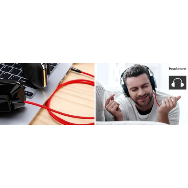 Аудіокабель Baseus Yiven M30 Aux Cable 1.5m, Red