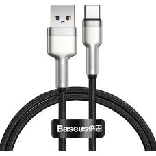Кабель Baseus Cafule Metal Data Type-C 66W 1m Cable, Black
