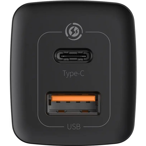 Мережевий зарядний пристрій Baseus GaN 2 Lite Quick Charger 65W (Type C + USB), Black (CCGAN2L-B01)