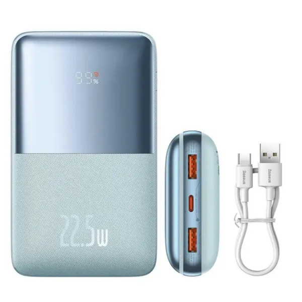 Внешний аккумулятор Baseus Bipow Pro Digital Display Fast Charge PowerBank 20000mAh 22.5W, Blue