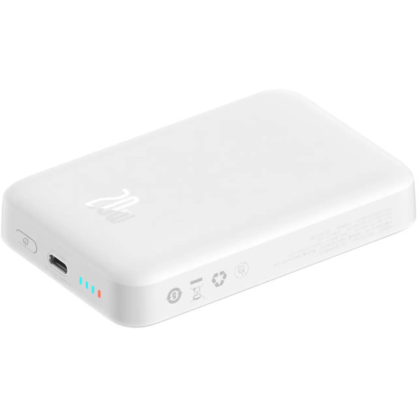 Внешний аккумулятор Baseus Magnetic Mini Wireless Fast Charge Power Bank 10000mAh 20W White (PPCX030002)