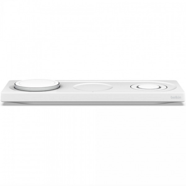 Бездротова зарядка Belkin BOOST CHARGE PRO 3-in-1 Wireless Charging Pad MagSafe White (HPU72, WIZ016vfWh)