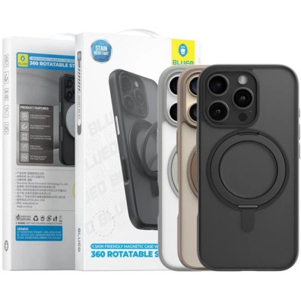 Чохол для смартфона Blueo BL037 Skin Friendly 360 Rotatable Stand with Magnetic Series for iPhone 16 Pro, Black