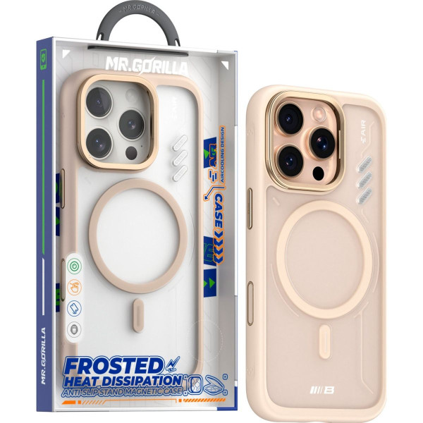 Чохол для смартфона Blueo BL057 Frosted Heat Dissipation Anti-Slip Stand Magnetic Series for iPhone 16 Pro, Gold