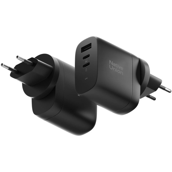 Мережевий зарядний пристрій Native Union Fast GaN Charger PD 67W 3 Ports, Black (FAST-PD67-BLK-2CA)