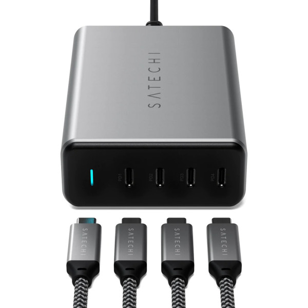 Сетевое зарядное устройство Satechi 165W USB-C 4-Port PD GaN Charger Space Gray (ST-UC165GM-EU)