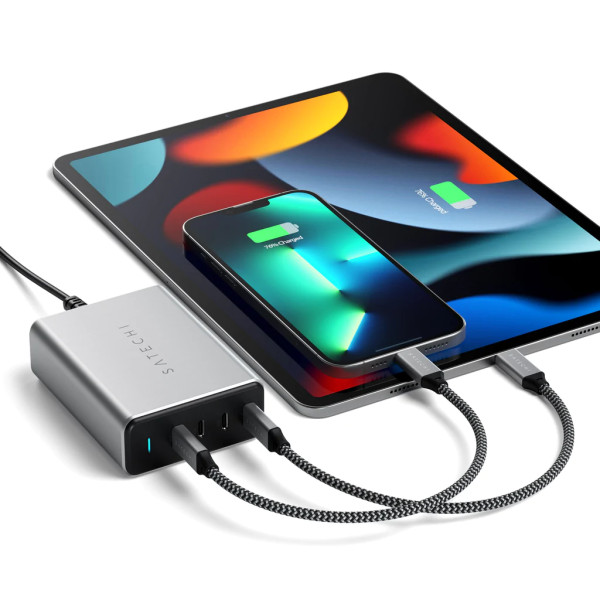 Сетевое зарядное устройство Satechi 165W USB-C 4-Port PD GaN Charger Space Gray (ST-UC165GM-EU)