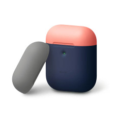 Чохол для навушників Elago A2 Duo Case for AirPods with Wireless Charging Case, Indigo/Peach/Medium Grey (EAP2DO-JIN-PEMGY)
