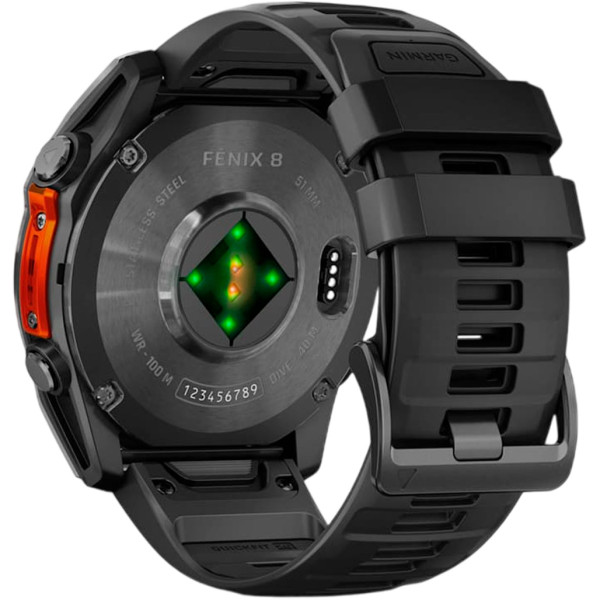 Смарт-часы Garmin Fenix 8 51mm AMOLED Slate Gray with Black Silicone Band (010-02905-00)