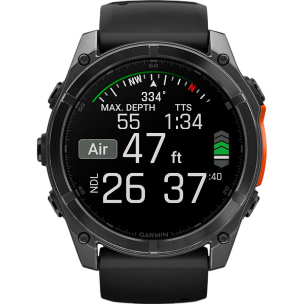 Смарт-часы Garmin Fenix 8 51mm AMOLED Slate Gray with Black Silicone Band (010-02905-00)