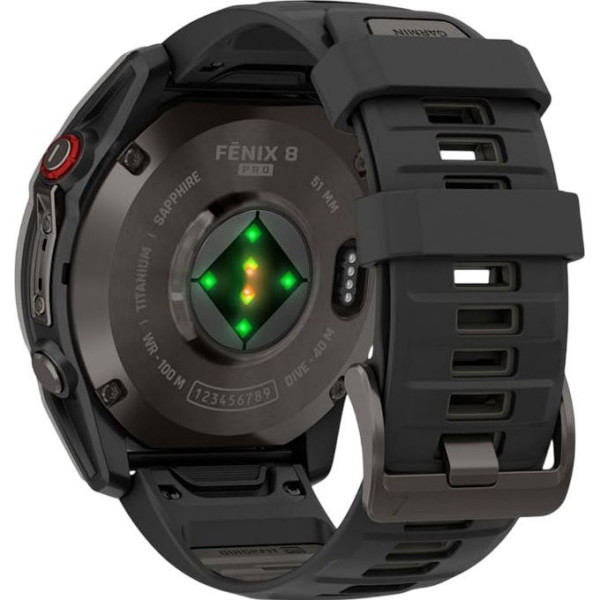 Смарт-годинник Garmin Fenix 8 Pro 51 mm AMOLED Carbon Gray DLC Titanium with Black/Pebble Gray (010-03199-00/01)
