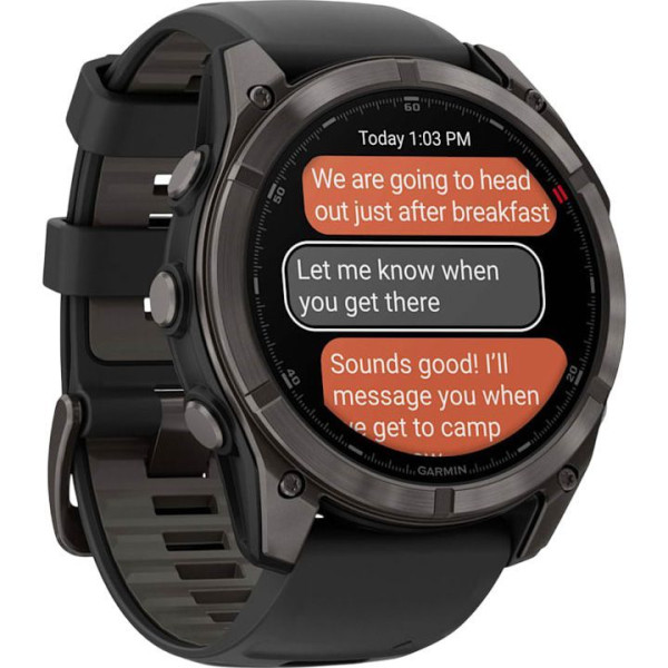 Смарт-годинник Garmin Fenix 8 Pro 51 mm AMOLED Carbon Gray DLC Titanium with Black/Pebble Gray (010-03199-00/01)