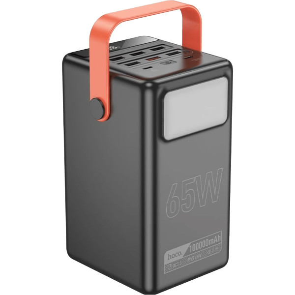 Внешний аккумулятор (павербанк) Hoco DB03 Max Centurion PB/Lamp 100000 mAh 65W, Black