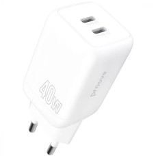 Адаптер питания Proove Silicone Power 40W Type-C + Type-C, White