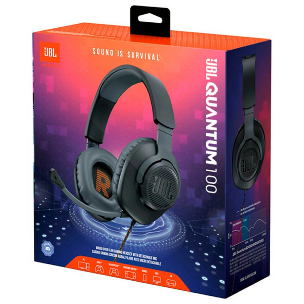 Дротові навушники гарнітура JBL Quantum 100, Black (JBLQUANTUM100BLK)