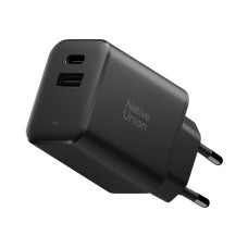 Адаптер питания Native Union Fast GaN Charger PD 45W (1 USB-C + 1 USB-A) Port Black (FAST-PD45AC-BLK-EU)