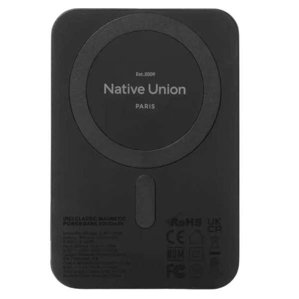 Внешний аккумулятор Native Union (Re) Classic Magnetic Power Bank Qi2 5 000mAh Slate Green (PB-5KMS-GRN-Q2)