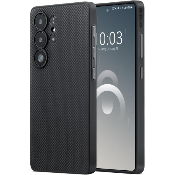 Чехол Pitaka PinButton Case Plain 600D Black/Grey for Samsung Galaxy S25 Ultra (PBS2501U)
