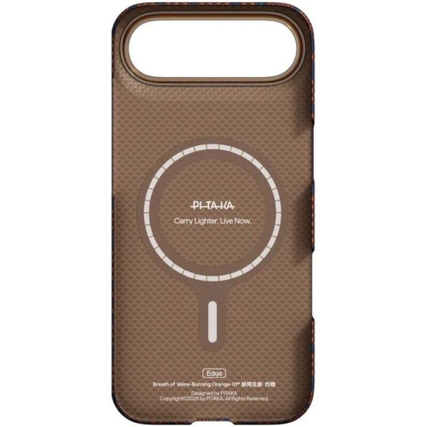 Чохол для смартфона Pitaka Edge Ultra-Slim Case Breath of Veins Burning Orange for iPhone Air (BV1701A)