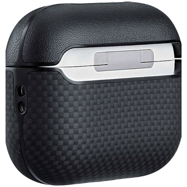 Чехол для наушников Pitaka Aramid Fiber Magnetic Case Plain Black/Grey for Airpods Pro 3rd Gen (APM2501)