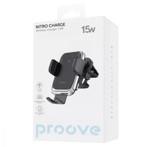 Автомобільний тримач Proove Nitro Charge 15W, Black (WHNC15002005)