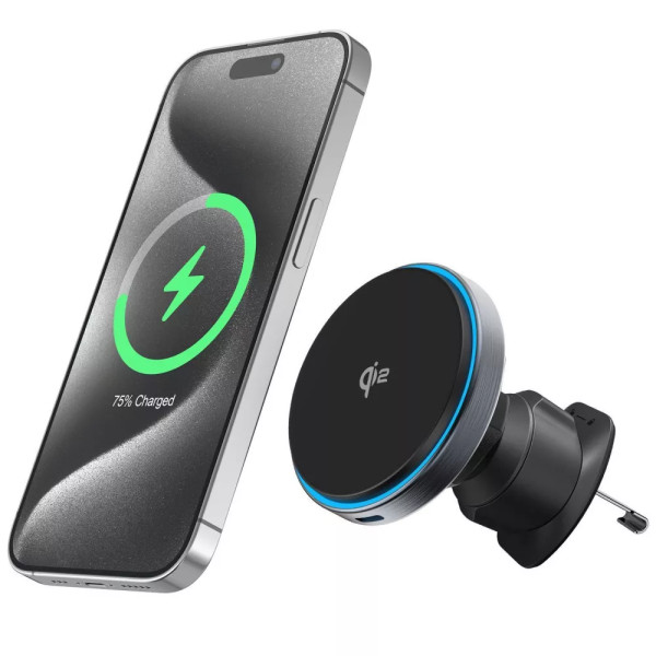 Автомобільний тримач для смартфона Proove Titanium Circle Qi2 15W, Gray (WHTC15010003)