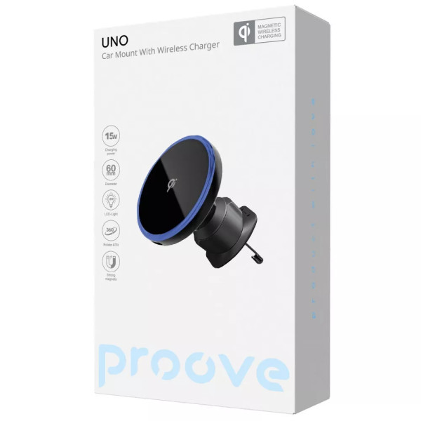 Автомобільний тримач для смартфона Proove UNO 15W Black (WHUN15002001)