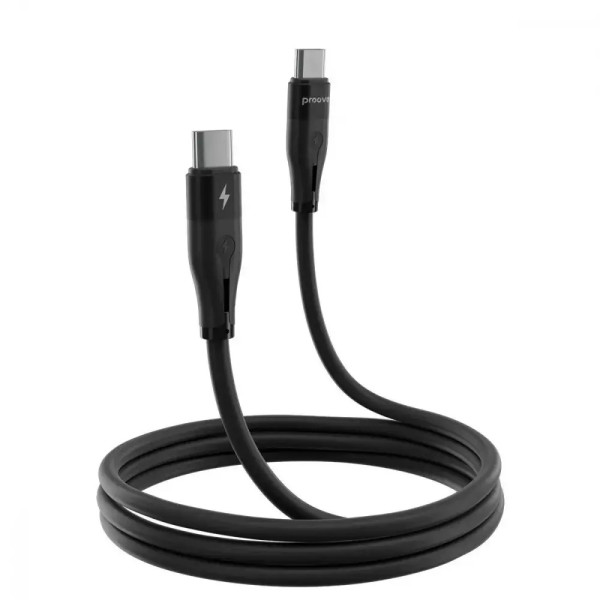 Кабель Proove Soft Silicone Type-C to Type-C Cable 60W 1m Black