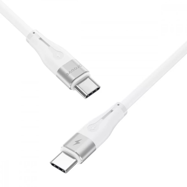 Кабель Proove Soft Silicone Type-C to Type-C Cable 60W 1m, White (CCSO60002202)