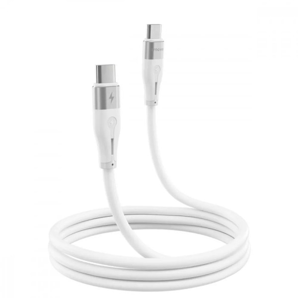 Кабель Proove Soft Silicone Type-C to Type-C Cable 60W 1m, White (CCSO60002202)