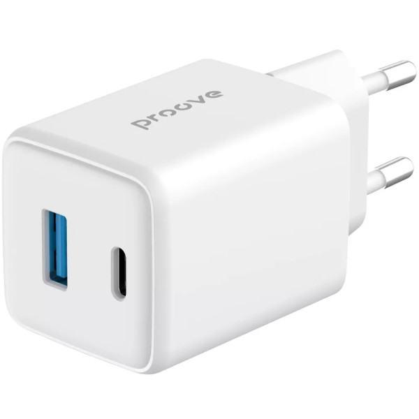 Адаптер живлення Proove Pocket GaN 45W (Type-C + USB), White (WCPG45110002)
