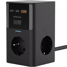 Мережевий фільтр Proove Power Cube 65W (3xAC + 2xType-C + 1xUSB) 1.5m, Black (PSPC36801201)