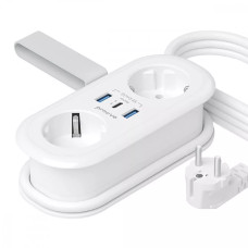 Мережевий фільтр Proove Supercoil 20W (2xAC + Type-C + 2xSB) 1.5m, White (PSPS25002102)