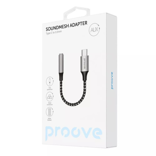 Переходник AUX Proove SoundMesh Type-C to 3.5mm, Gray