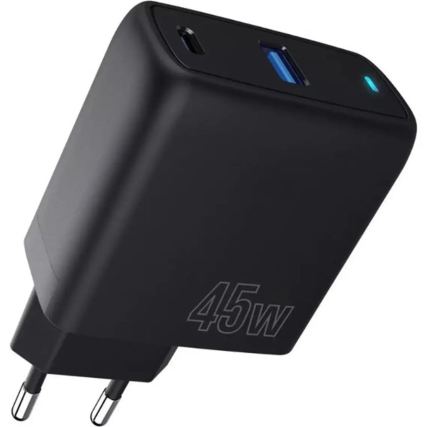 Сетевое зарядное устройство Proove Silicone Power 45W USB-C/USB-A, Black (WCSP45110001)