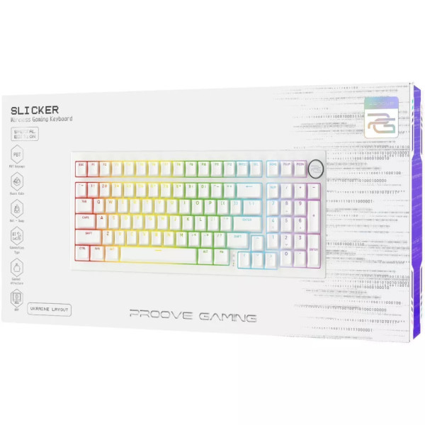 Клавиатура беспроводная Proove Gaming Slicker Special Edition (Ukraine Layout), White (WKSLSE022402)