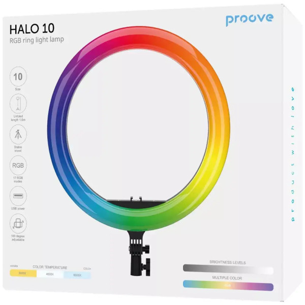 Кольцевая светодиодная RGB лампа Proove Halo (10inch), White