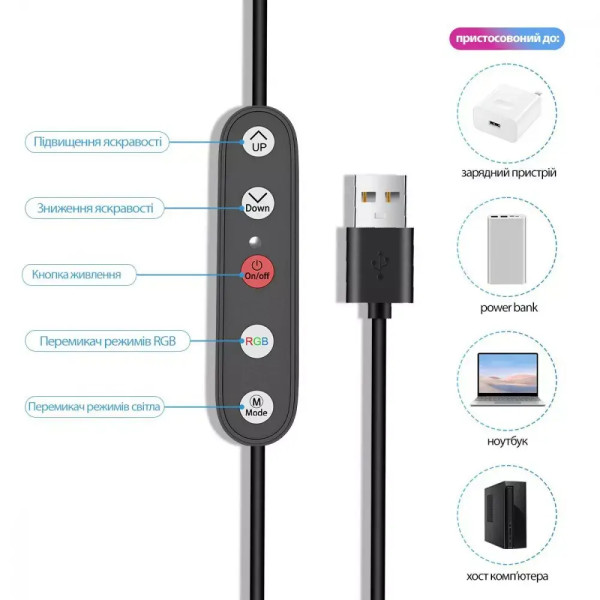 Кольцевая светодиодная RGB лампа Proove Halo (12inch), White