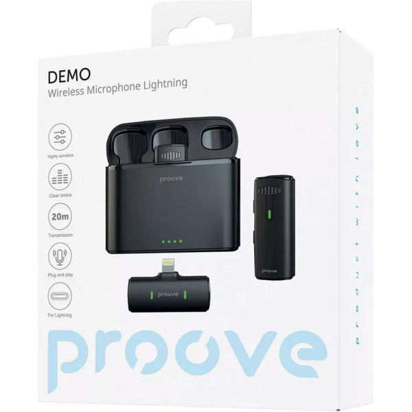 Беспроводной петличный микрофон Proove Demo Wireless Microphone Lightning (PMDM00010102)