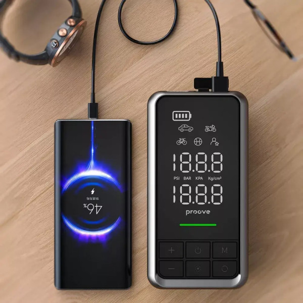 Пускозарядное устройство + насос Proove Air Jump 10400mAh 1000A, Gray