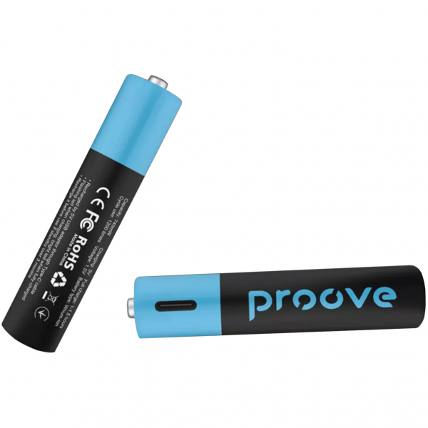Аккумуляторные батарейки Proove Type-C Compact Energy AAA 750mAh 2 pcs, Black
